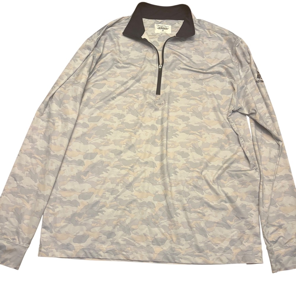 Straight Down | Tullymore | Men's Medium | Golf 1/4 Zip | Pullover | Camo Gray